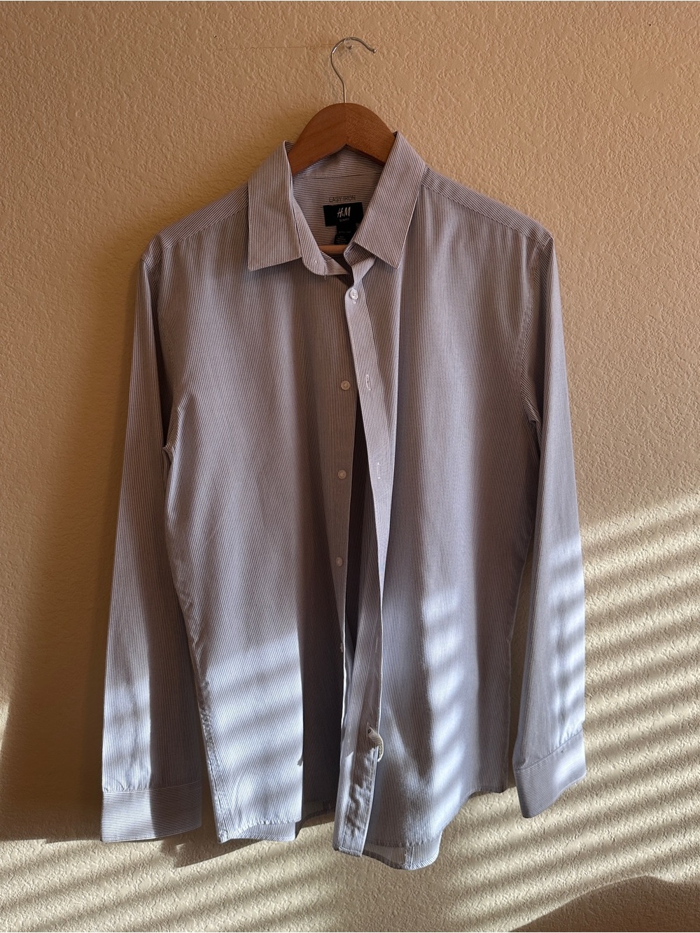H&M Men’s Light Gray Pinstripe Dress Shirt
